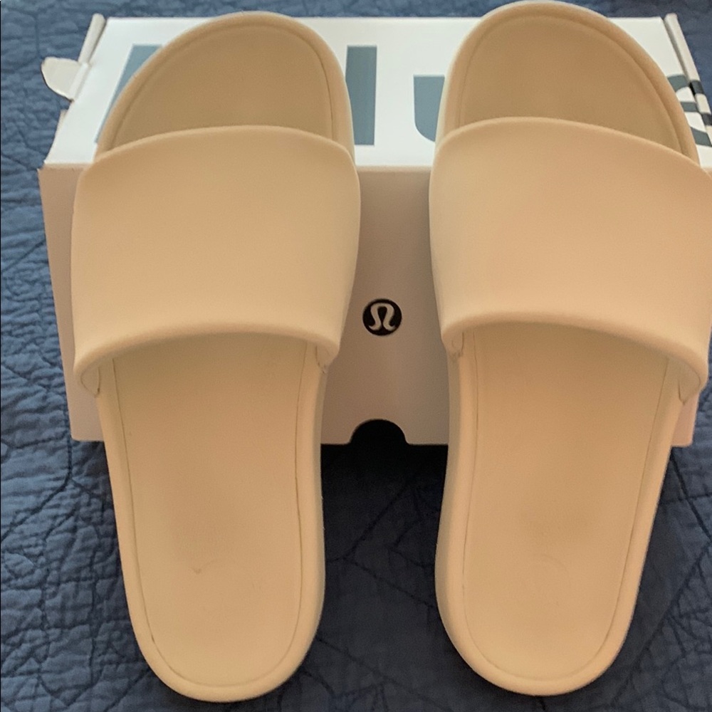 Lululemon Cream Slide Sandals